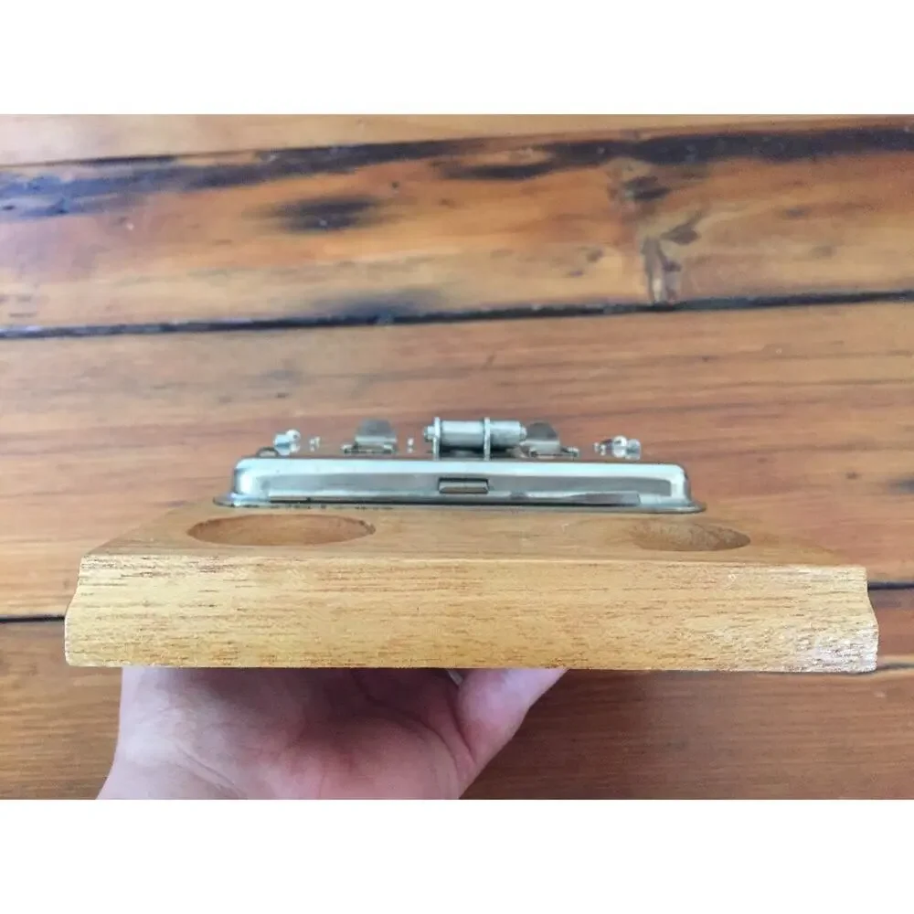 Vtg 16mm Craig Jr Movie Supply Co Los Angeles Steel Film Splicer on Wooden Base